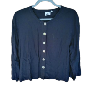 Very Vineyard Edgartown Black Cardigan Large | Coastal Gift-Ready Boutique